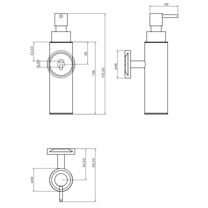 Clou Sjokker SJ09260454101 zeepdispenser 100cc wand rvs geborsteld