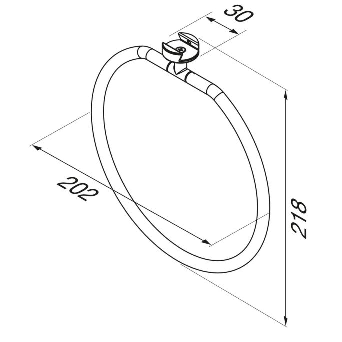 Geesa Leev 918204-06 handdoekring zwart