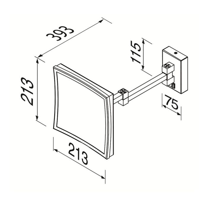Geesa Mirror 911099 scheerspiegel 2-armig 5x vergrotend chroom