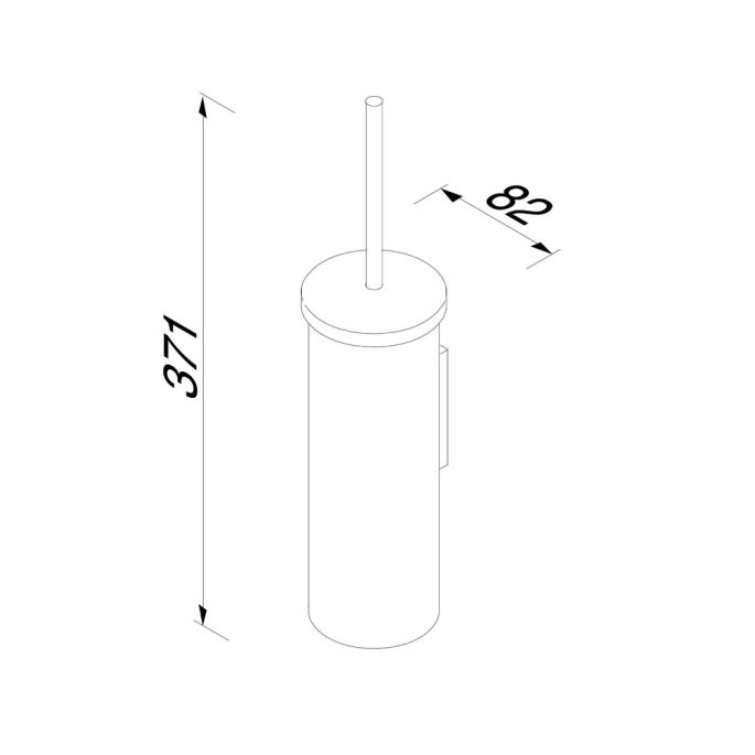 Geesa Nemox Brushed Metal Black 916511-09 toiletborstelhouder (witte borstelkop) zwart metaal geborsteld