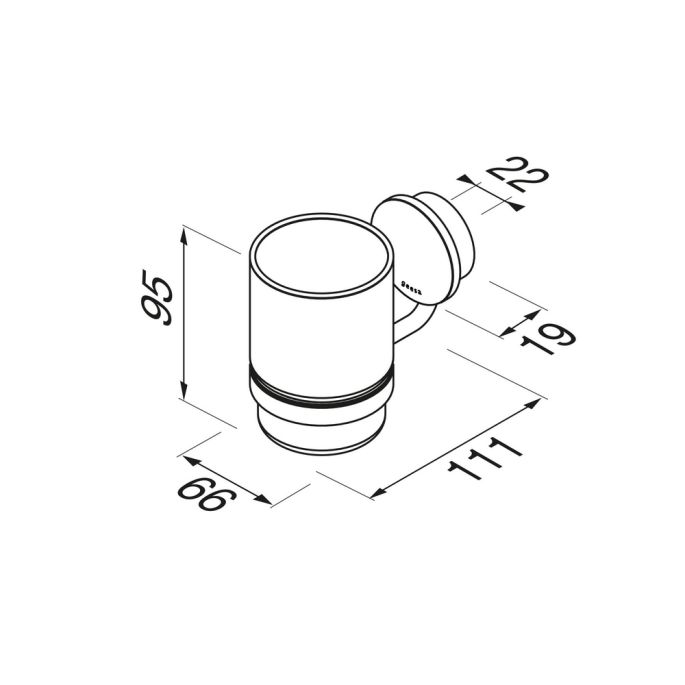 Geesa Opal Black 917202-06 glashouder met glas zwart