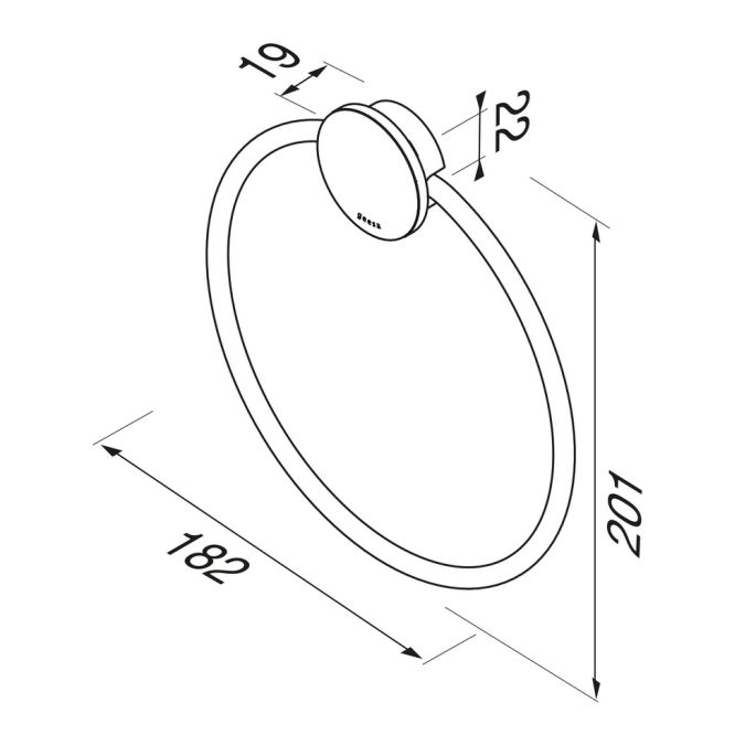 Geesa Opal Black 917204-06 handdoekring zwart