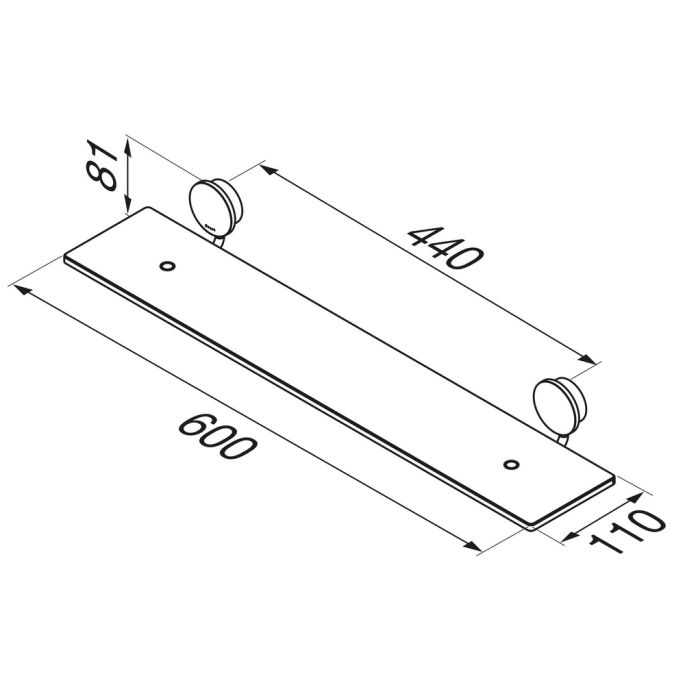 Geesa Opal Chrome 917201-02 planchet 60 cm chroom