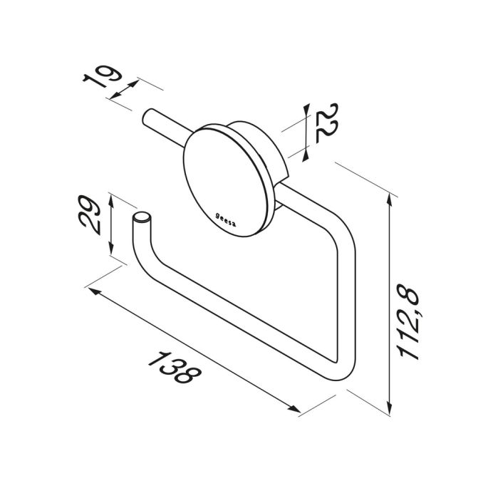 Geesa Opal Chrome 917209-02 toiletrolhouder zonder klep chroom