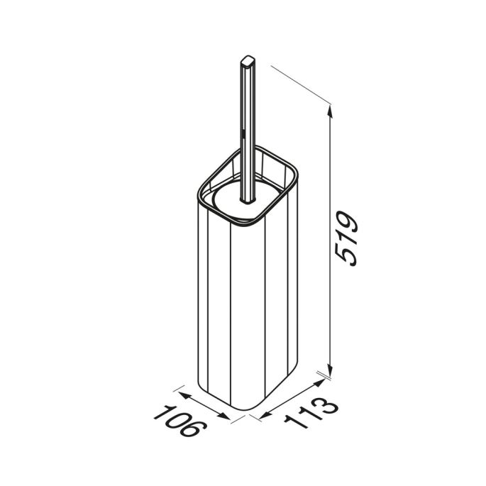 Geesa Shift Brushed Stainless Steel 919911-05-06 toiletborstel met houder muurbevestiging RVS geborsteld
