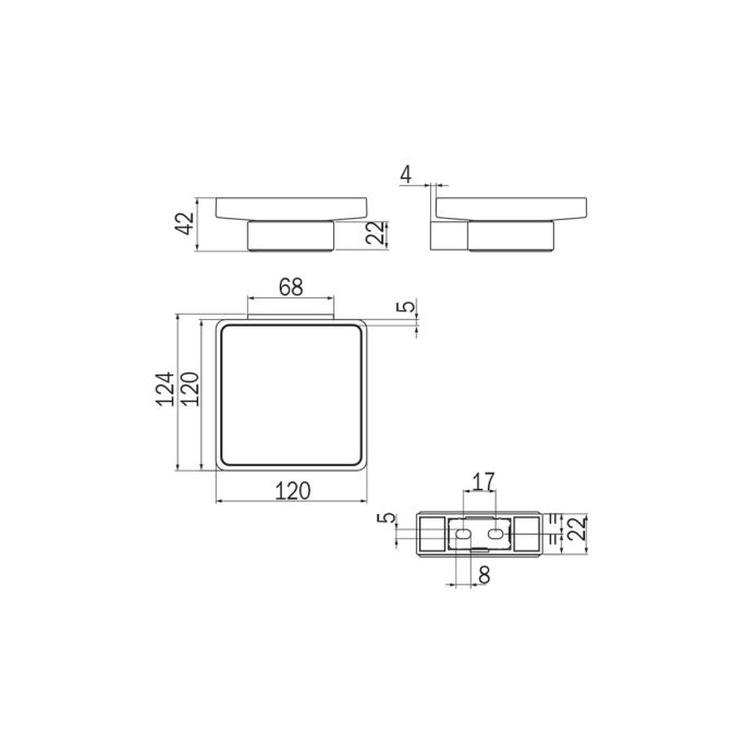 Inda Indissima A88110NE21 zeephouder met glazen schaaltje mat zwart/ gesatineerd glas