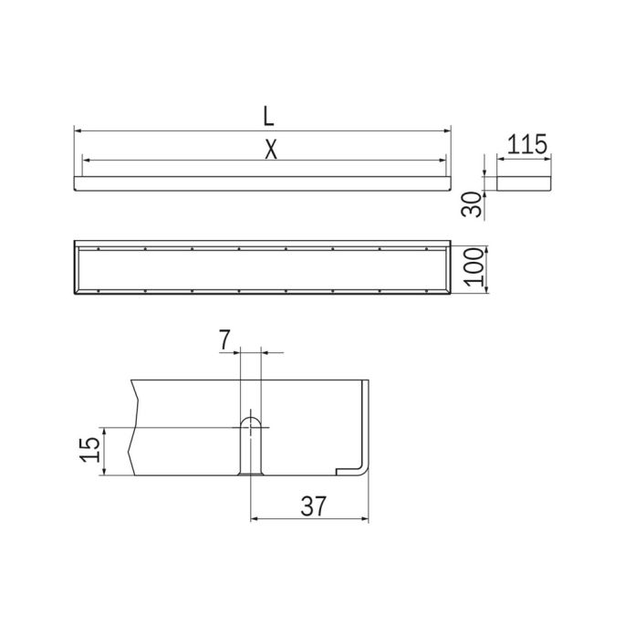 Inda Indissima A8883DWM modulaire balk 604mm voor accessoires mat wit