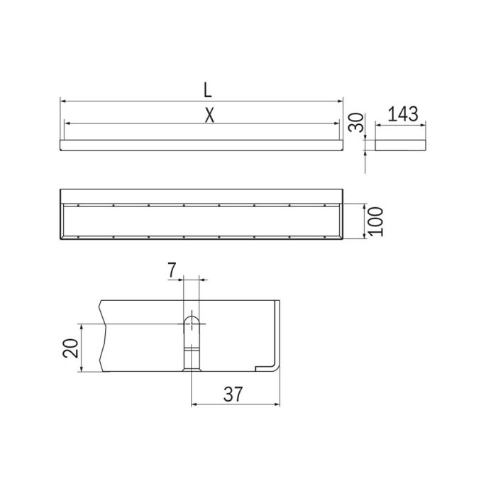 Inda Indissima A8883IWM modulaire balk met led-licht 1004mm voor accessoires mat wit