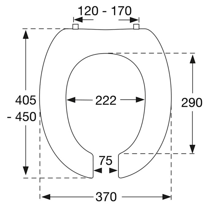 Pressalit Dania non contact R28000-D92999 toiletzitting zonder deksel wit
