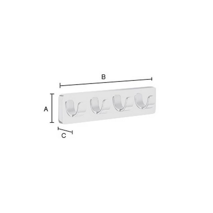 Smedbo Ice OK359 hakenrek met 4 haken chroom