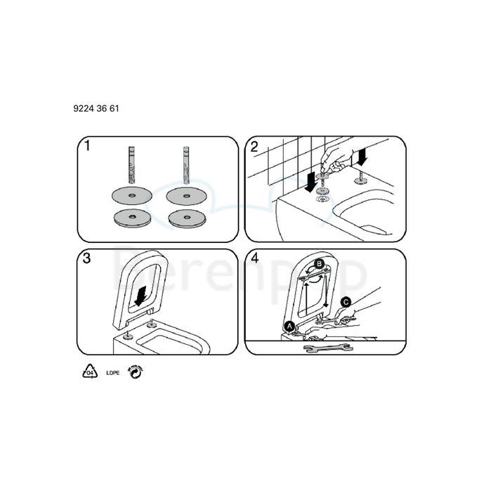 Villeroy en Boch Joyce 9M52S1R3 toiletzitting met deksel pergamon *niet meer leverbaar*