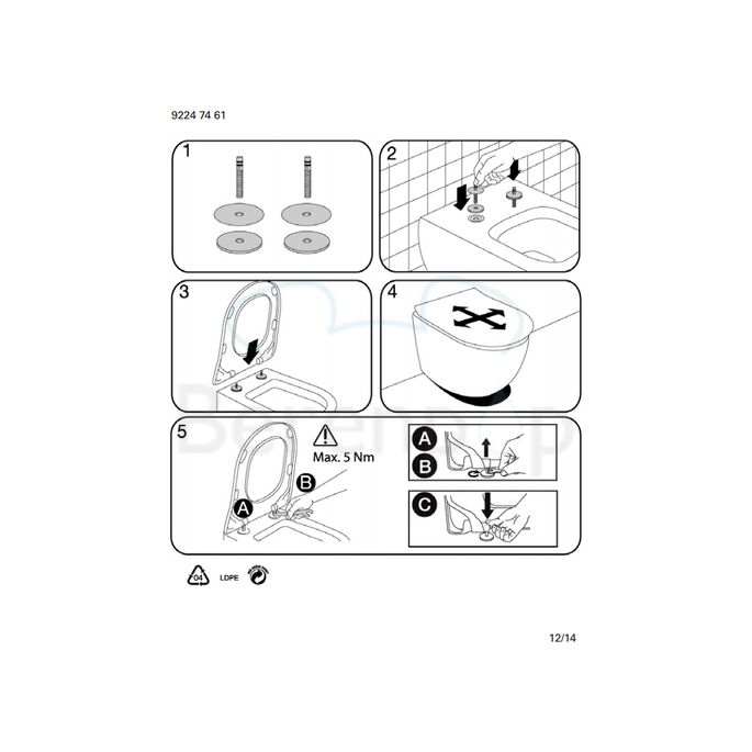 Villeroy en Boch Venticello Slimseat Line 9M80S101 toiletzitting met deksel wit