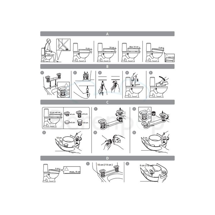 Etac Cloo 80301214 toiletverhoger met deksel en armsteunen verhoging 6 en 10cm wit