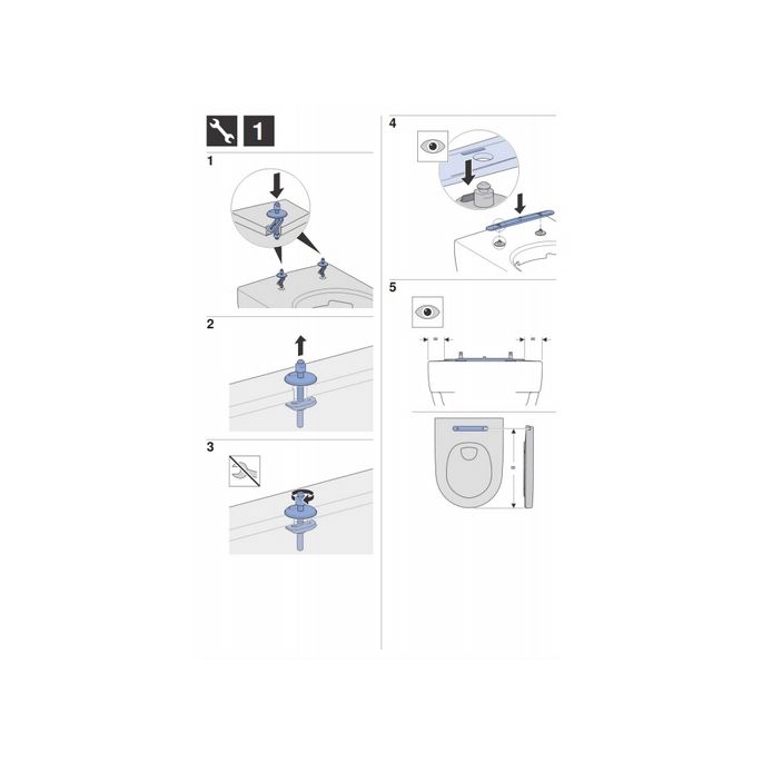 Geberit Renova Plan 500838011 toiletzitting met deksel wit