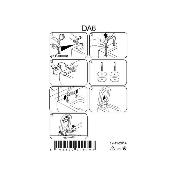 Pressalit DA6999 300+ set vaste scharnieren chroom