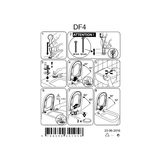 Pressalit DF4999 Sway D2 set verstelbare scharnieren softclose lift-off chroom