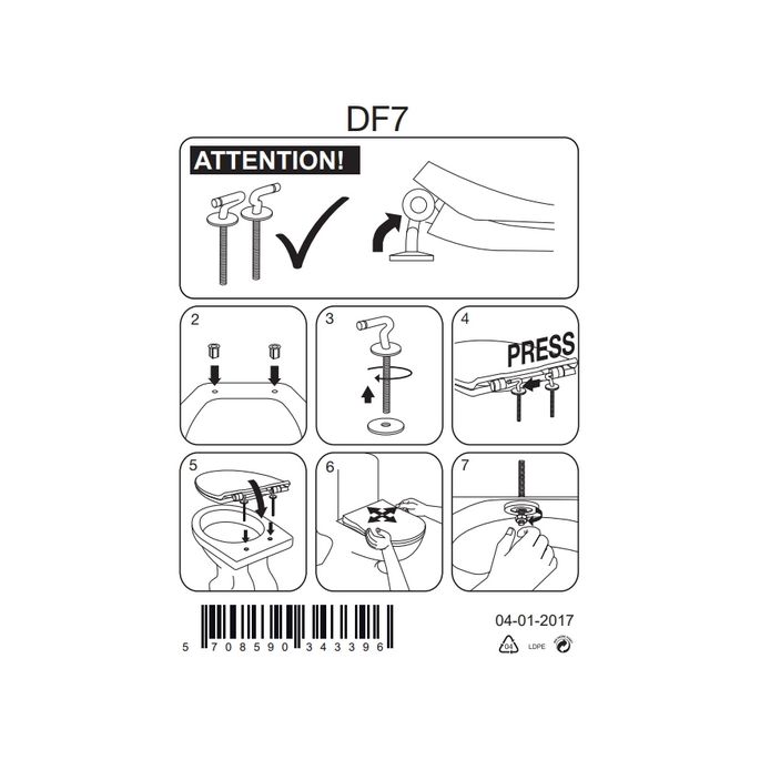 Pressalit Objecta Pro 990111-DF7999 toiletzitting met deksel zwart polygiene