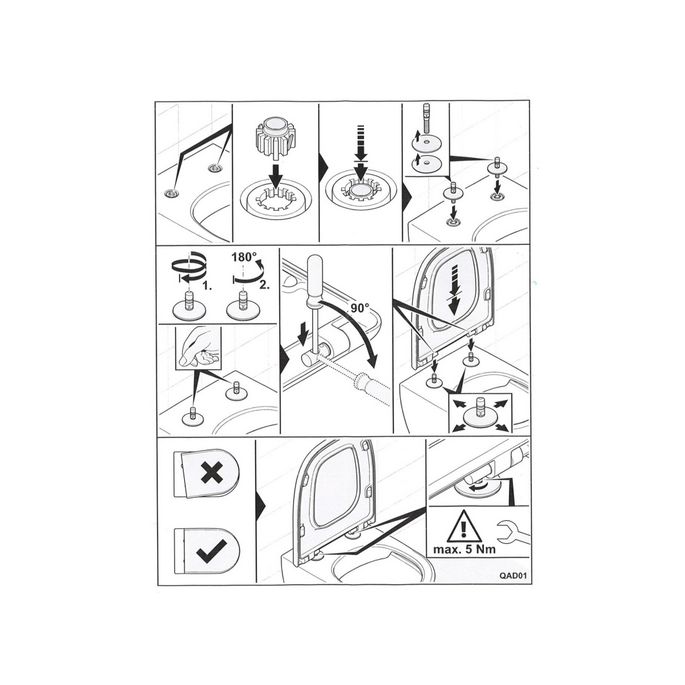 Villeroy en Boch Finion - Venticello 92218961 set vaste scharnieren chroom