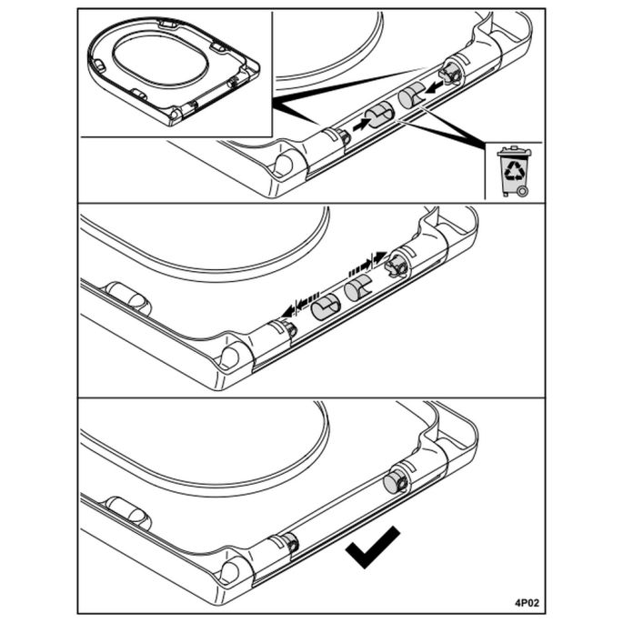 Villeroy en Boch 92237200 plastic eindkappen voor demper closetzitting