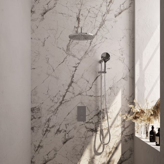 Brauer Carving 5-CE-142 thermostatische inbouw regendouche 3-weg omstelling SET 46 chroom