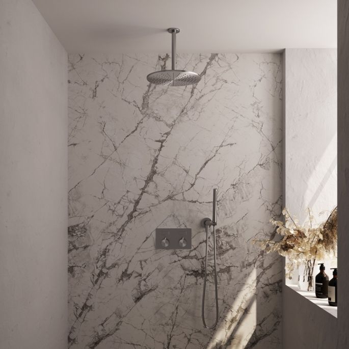 Brauer Edition 5-NG-165 thermostatische inbouw regendouche met drukknoppen SET 54 RVS geborsteld PVD