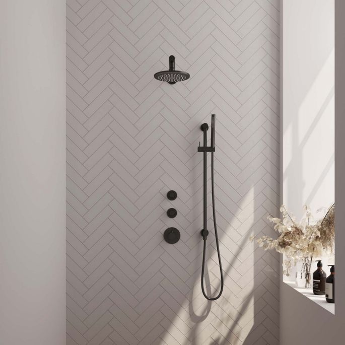 Brauer Edition 5-S-032 thermostatische inbouw regendouche SET 13 mat zwart