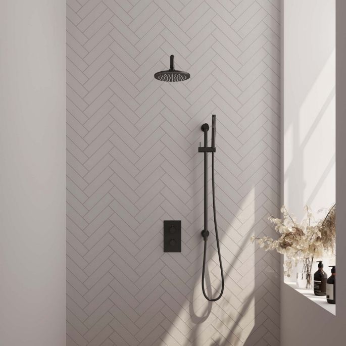 Brauer Edition 5-S-062 thermostatische inbouw regendouche 3-weg omstelling SET 39 mat zwart
