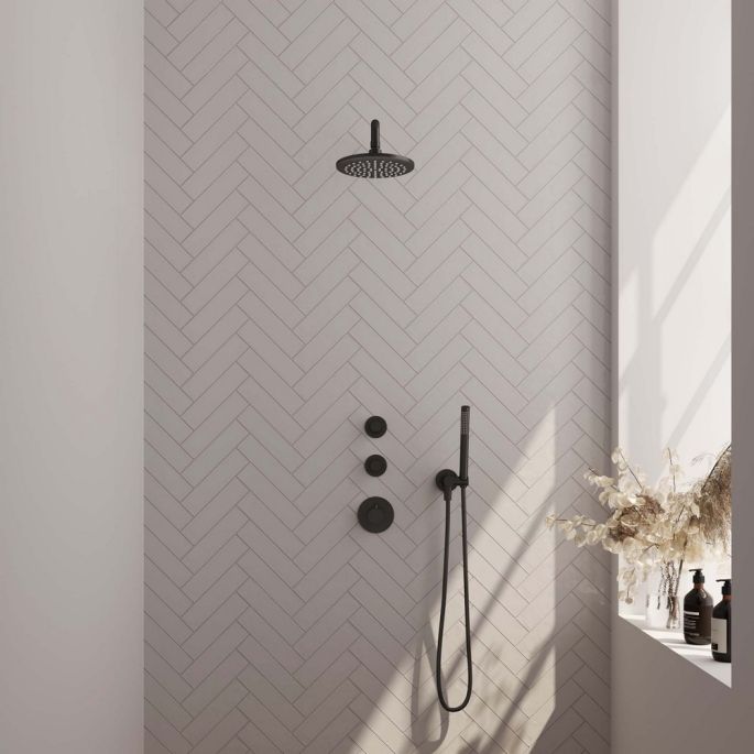 Brauer Edition 5-S-074 thermostatische inbouw regendouche SET 03 mat zwart