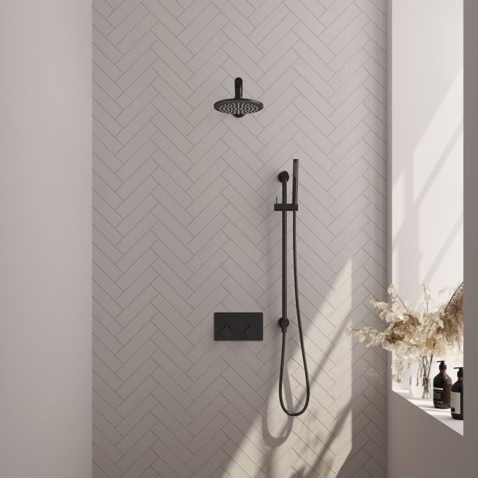 Brauer Edition 5-S-172 thermostatische inbouw regendouche met drukknoppen SET 61 mat zwart
