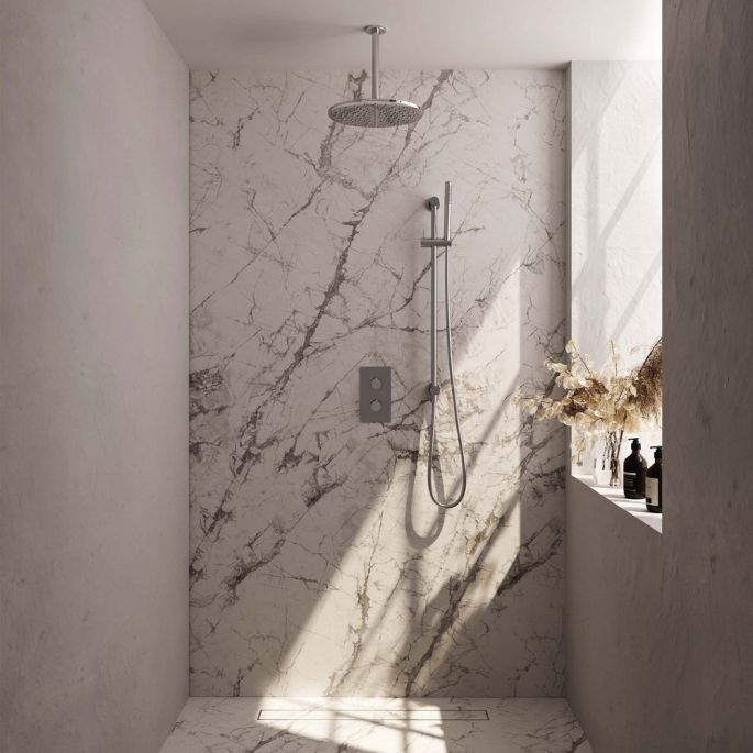 Brauer Carving 5-CE-138 thermostatische inbouw regendouche 3-weg omstelling SET 42 chroom