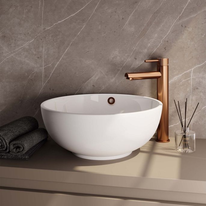 Brauer Carving 5-GK-002-HD6 verhoogde opbouw wastafelmengkraan model A koper geborsteld PVD