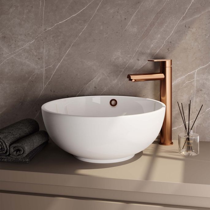 Brauer Edition 5-GK-002-HD3 verhoogde opbouw wastafelmengkraan model C koper geborsteld PVD