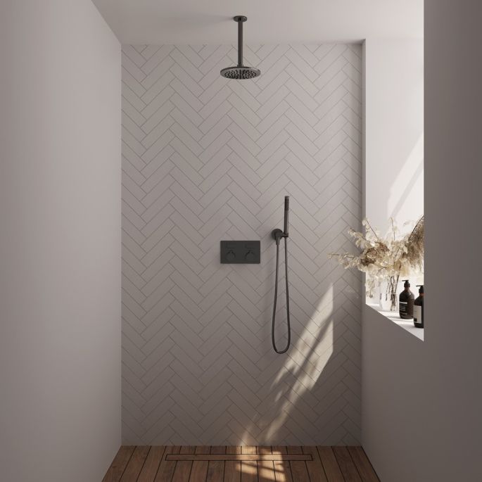 Brauer Edition 5-GM-164 thermostatische inbouw regendouche met drukknoppen SET 53 gunmetal geborsteld PVD