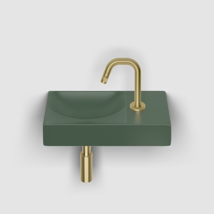Clou Vale CL034216101R fountain 38x19cm with tap hole right matt pine green ceramic