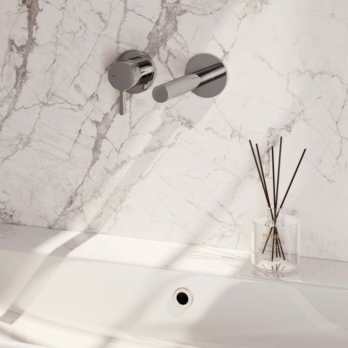 Brauer Edition 5-CE-083-S1-65 inbouw wastafelmengkraan met rechte uitloop en rozetten model E2 chroom