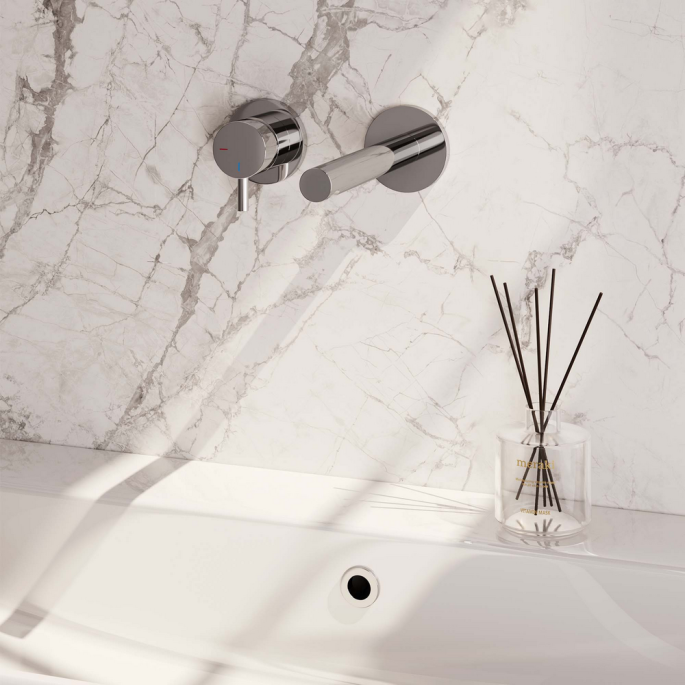 Brauer Edition 5-CE-083-S5-65 inbouw wastafelmengkraan met rechte uitloop en rozetten model B2 chroom