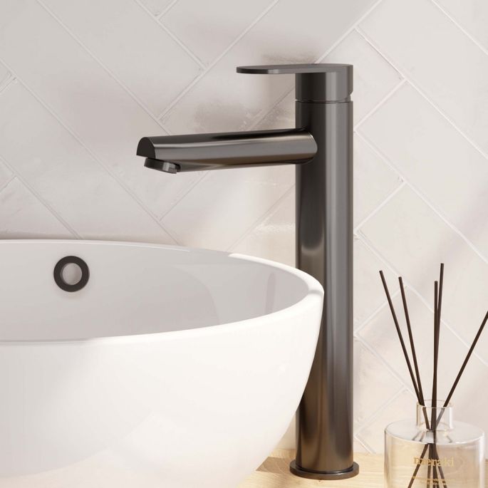 Brauer Edition 5-GM-002-HD3 verhoogde opbouw wastafelmengkraan model C gunmetal geborsteld PVD
