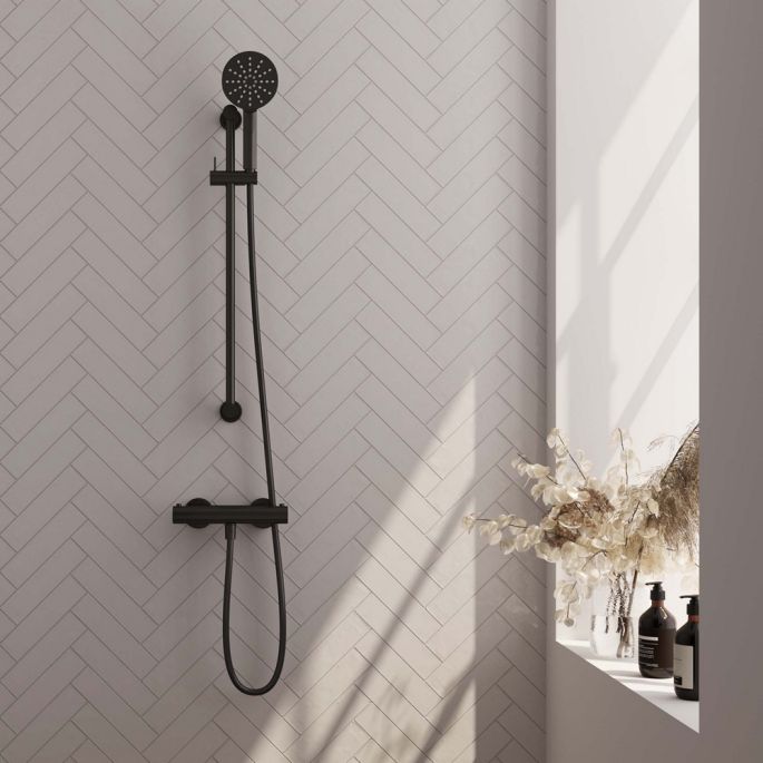 Brauer Edition 5-S-044-2 opbouw douche thermostaatkraan SET 02 mat zwart