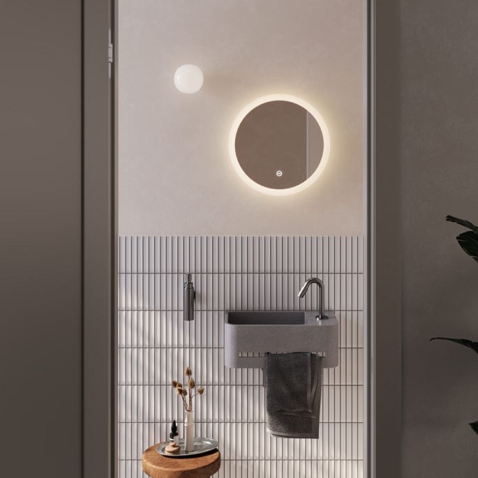 Clou InBe IB03710300201R fontein 43cm met handdoekhouder grijs Microrazzo beton