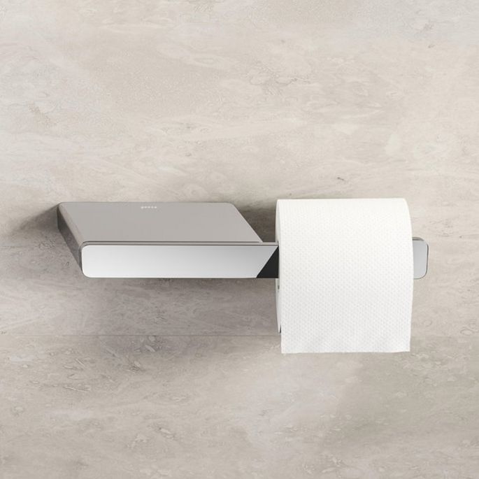 Geesa Shift Chrome 919924-02 toiletrolhouder zonder klep met planchet chroom