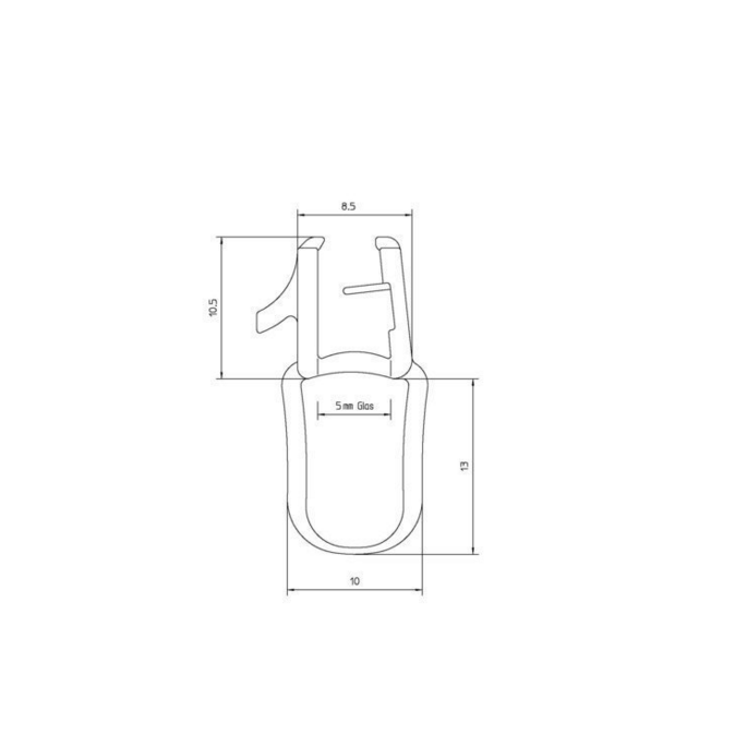 Duscholux 250336.01.000.1000 afwaterprofiel horizontaal, 100cm, 5mm