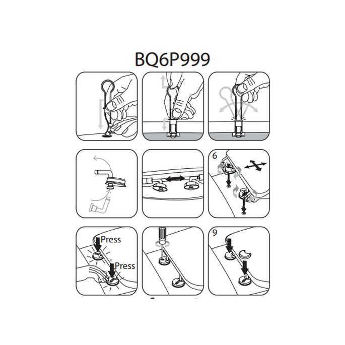 Pressalit BQ6P999 Objecta D set verstelbare scharnieren chroom