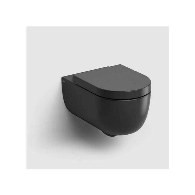 Clou Hammock CL040106021 Rimless 56cm wandtoilet met toiletzitting mat zwart