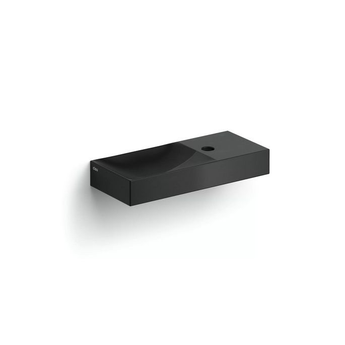 Clou Vale CL033016201R fontein 45x19cm met kraangat rechts mat zwart keramiek