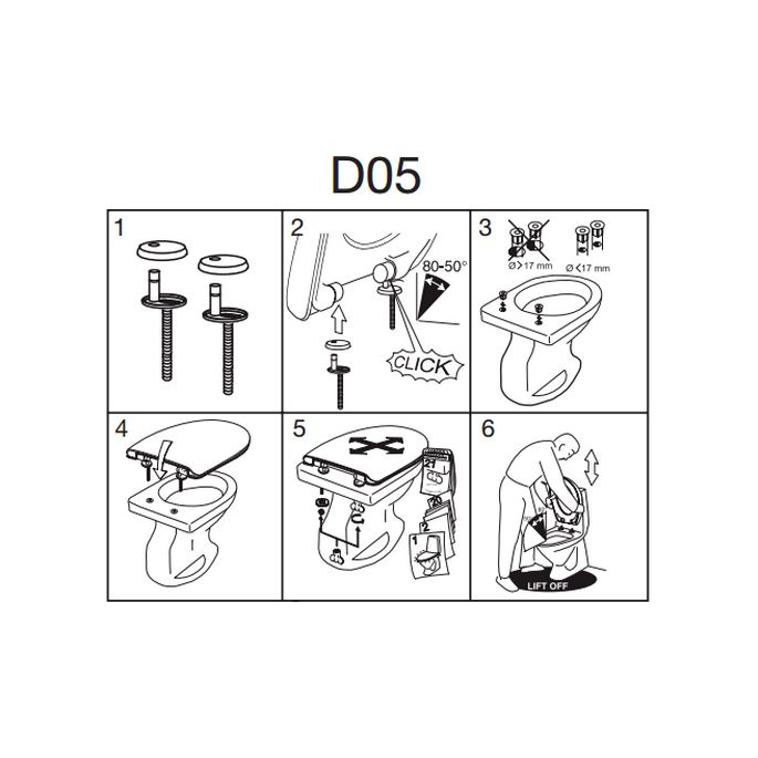 Pressalit ConCordia 544000-D05999 toiletzitting met deksel wit