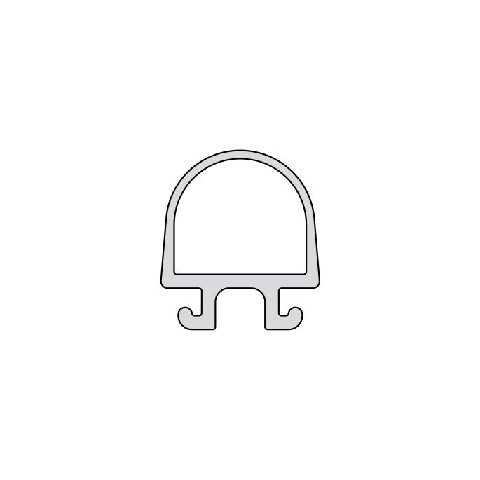 Duka FW-029 onderstrippen met hoekjes voor badwand 150cm zilver hoogglans (=grijs)