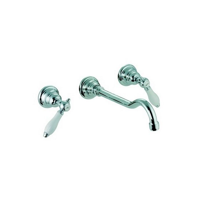 Fima Carlo Frattini Herend F5401L5BR 3-gats wandwastafelkraan 2-greeps uitloop 20cm brons