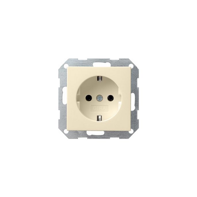Gira 046601 System 55 wandcontactdoos crème wit glanzend (OUTLET)