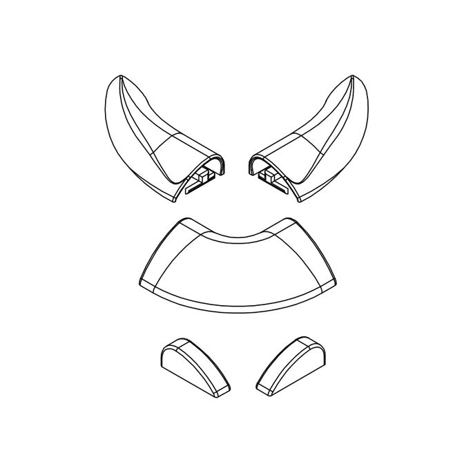 HSK E100211-16-04 afdekkapjes voor waterdorpel, wit