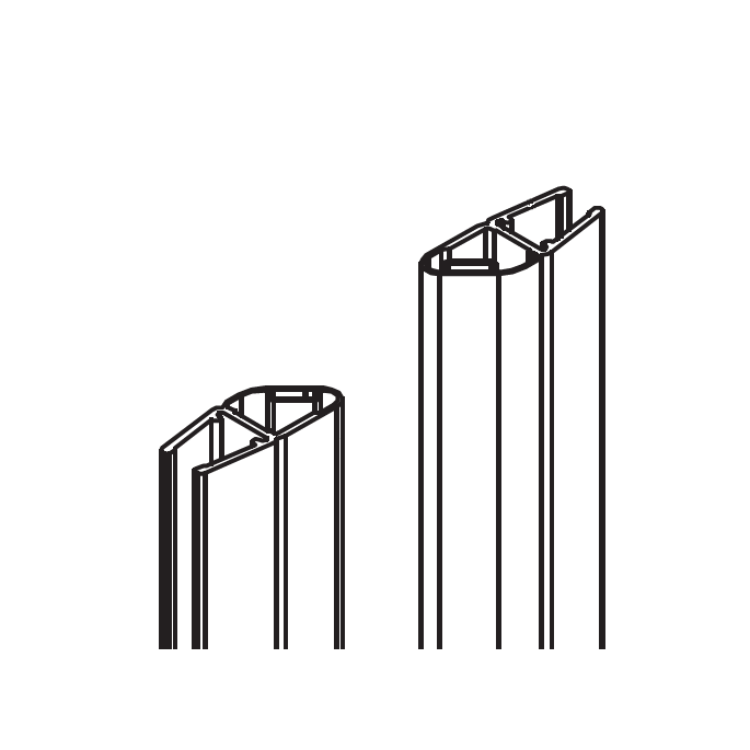 HSK Premium Softcube E79055 magneetstrip 45 graden, set van 2 stuks, 200cm, 6mm, chroom *niet meer leverbaar*
